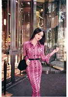 spring and autumn office lady fashion casual brand female women girls long sleeve serpentine dress clothing
