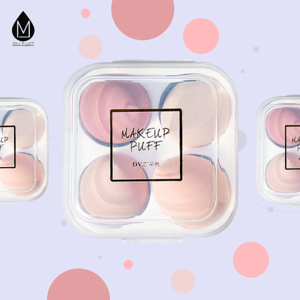 

4 Pcs/Set Makeup Sponge Puff Makeup Puff Healthy Latex Soft Sponge Wet And Dry Suit Bevel Makeup Tools