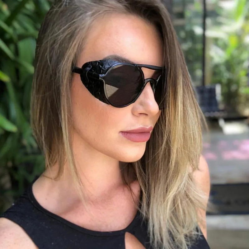 

Fashion Steampunk Sunglasses Brand Design Round Shades Men Women Vintage Punk Sun glasses UV400 Eyewear Oculos de sol