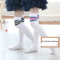 3 8 year old girls stockings childrens middle tube socks spring and summer thin section velvet over the knee and calf football