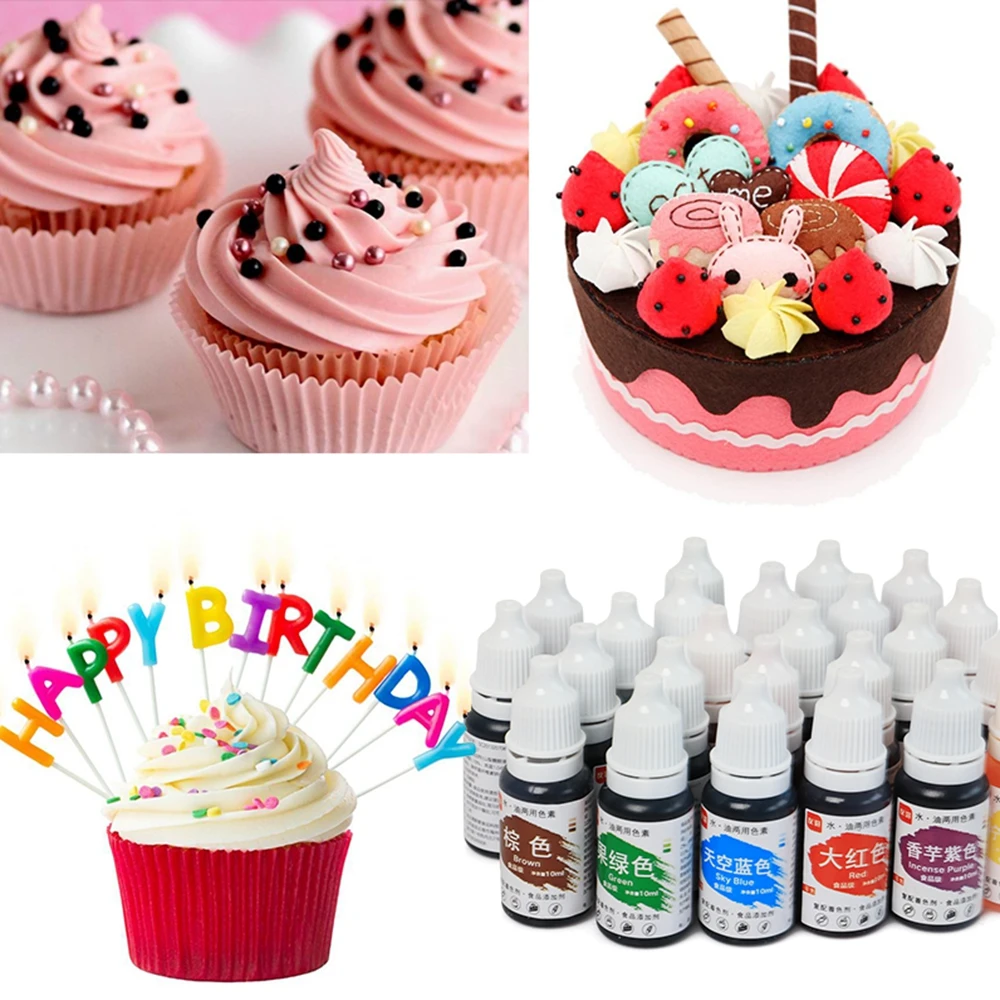 Edible Pigment 10ML Macaron Cake Cream Safety Food Coloring Ingredients Baking Color Pastry Tools Dropship New | Дом и сад
