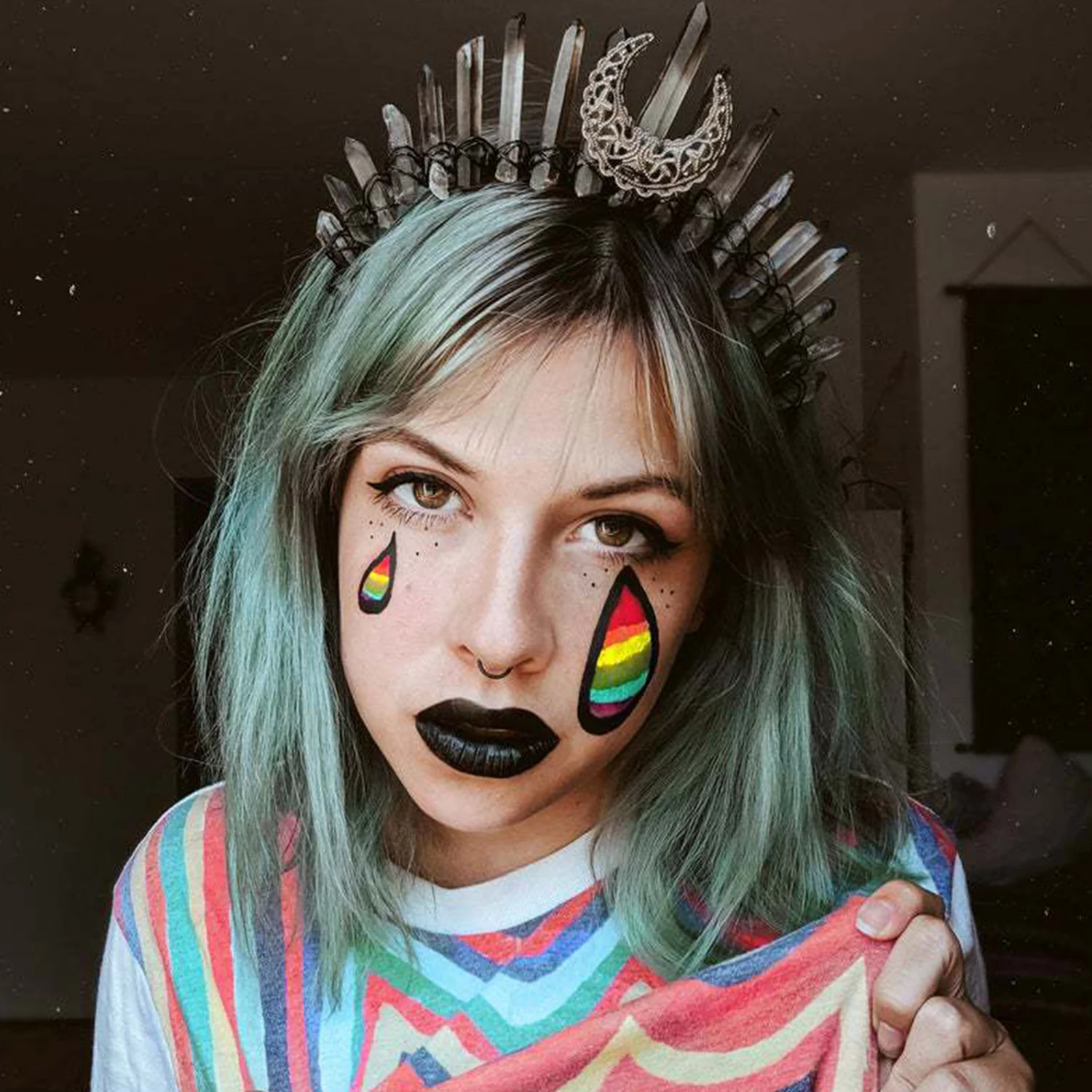 Хрустальная корона с Луной праздничная винтажная диадема ведьма бохо лунный