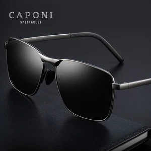 caponi 2021 men sun glasses polarized car driving black shades for male light weight square uv ray protection sunglasses cp2462 free global shipping