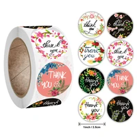 500pcs 2 5cm cute flower thank you stickers label new year party gift sealing decoration cute stationery sticker