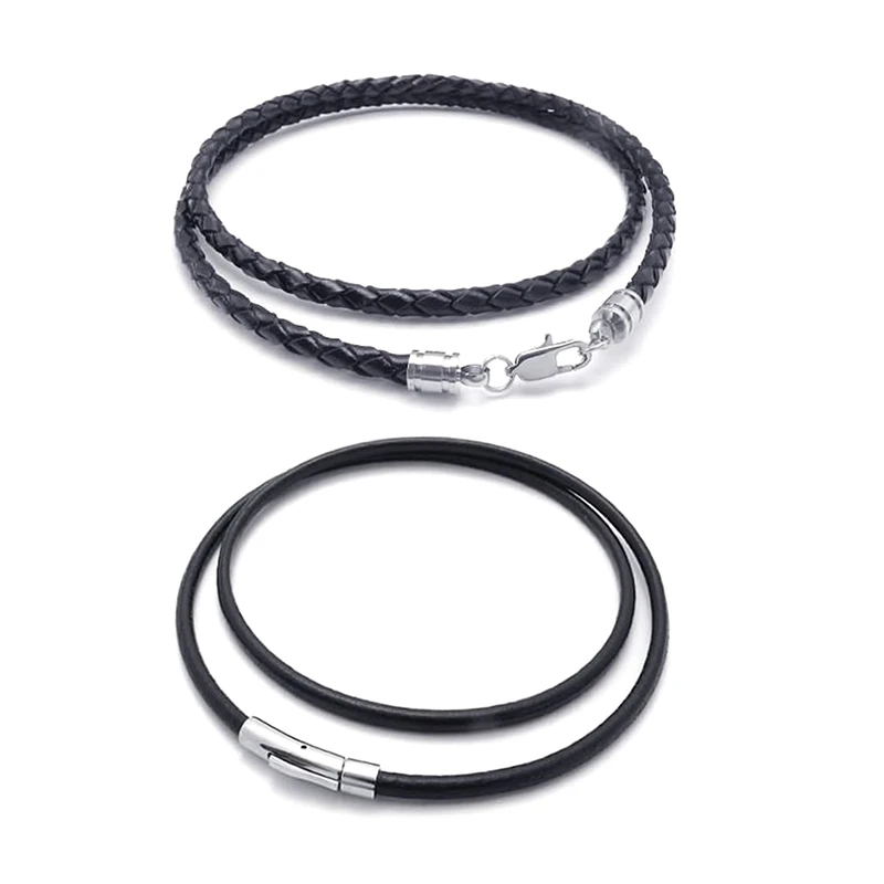 2 шт. кожаное ювелирное изделие из нержавеющей стали мужское ожерелье для мужчин