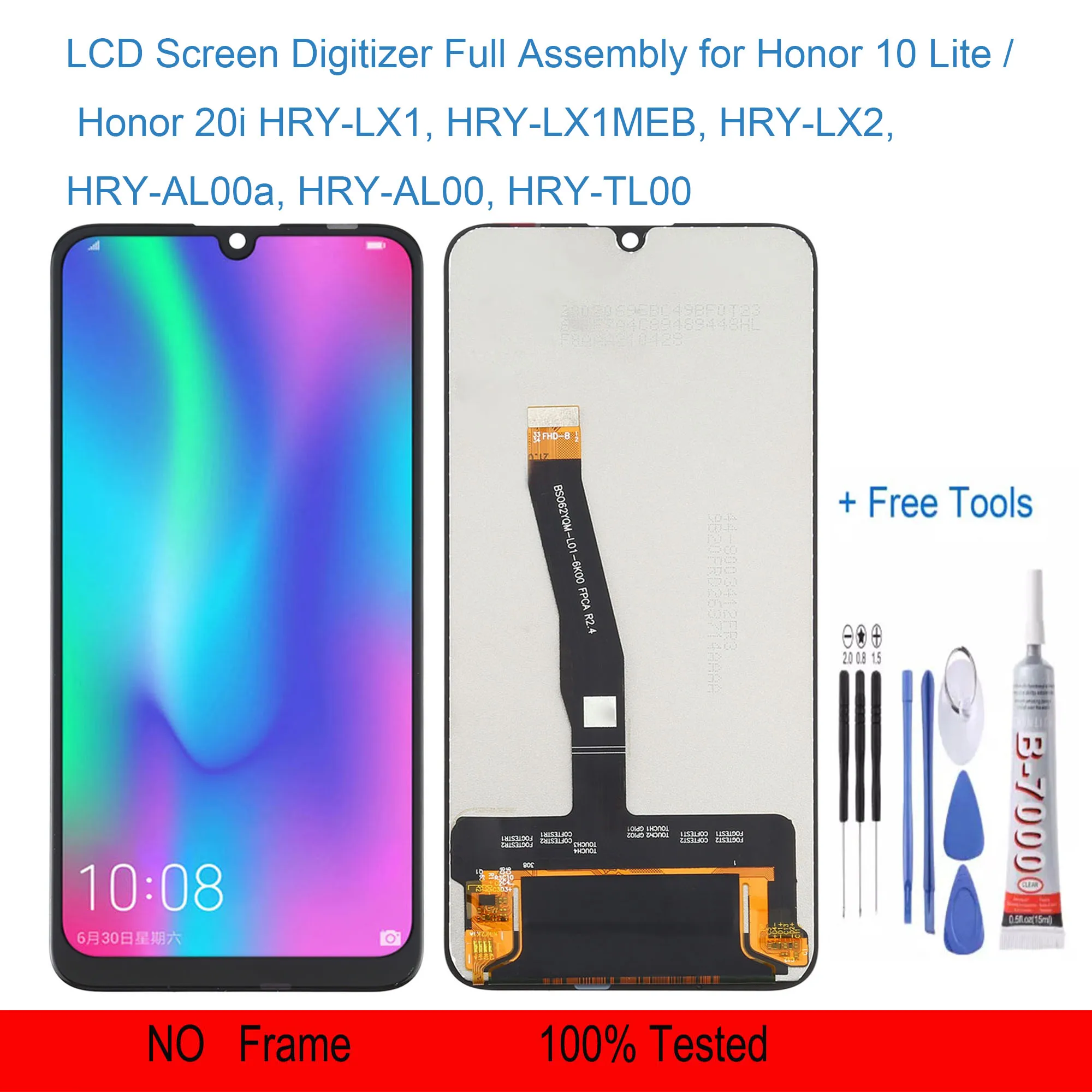 

ЖК-экран и дигитайзер в сборе для Huawei Honor 10 Lite / Honor 20i, бесплатные инструменты