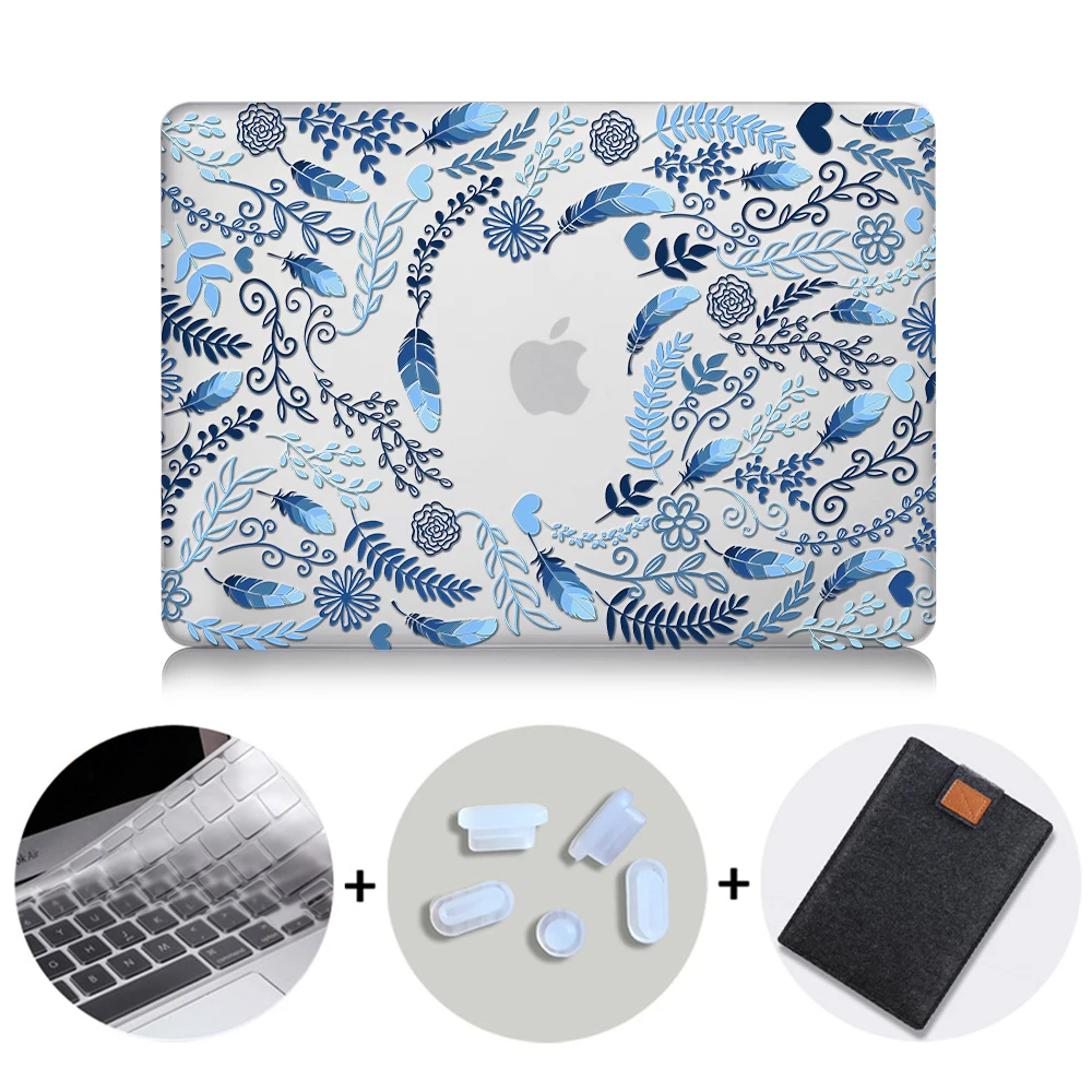 MB03 MTT Хрустальный чехол с перьями для Macbook Air Pro retina 11 12 13 15 дюймов с сенсорной панелью с принтом павлина Твердый Чехол 13,3 ''чехол для ноутбука - Цвет: MB03