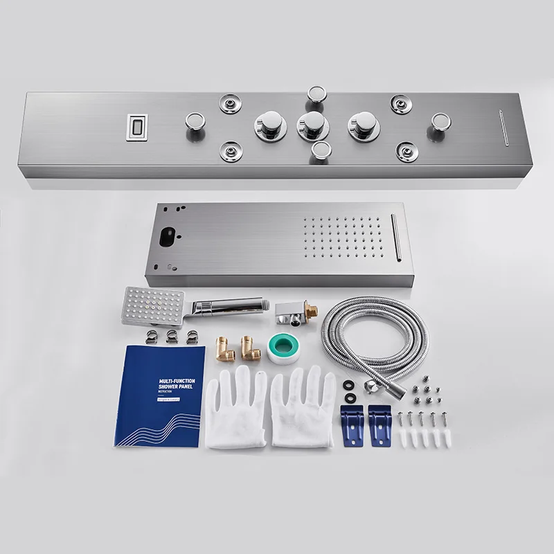 Роскошная Черная/матовая душевая панель для ванной комнаты настенный смеситель