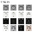 UNKAS B8 модули сделай сам, свободная комбинация, новая розетка Европейскогофранцузского типа с 16 А, стандартная Скрытая мягкая фоторозетка