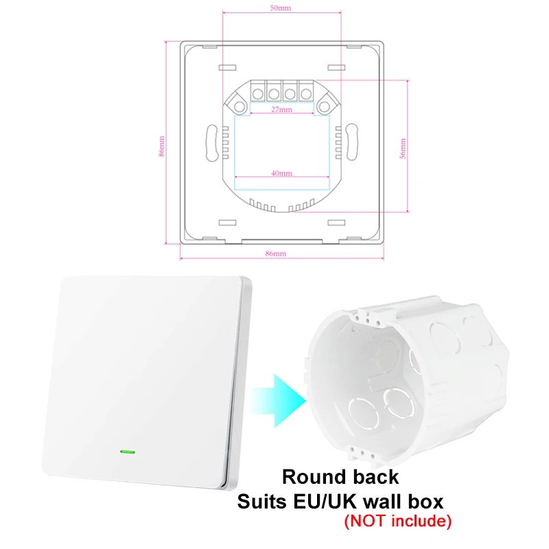 

1/2/3 Gang Smart WiFi Light Switch Push Button Tuya APP Remote Control Smart Home Automation Works With Alexa Google Assistant