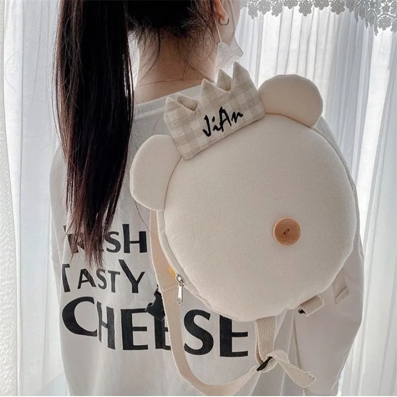 

Ins Korean Type Simple Lost Prevention Backpack Children's School Bag Crown Cute Double Shoulder Kindergarten Cartoon Bag