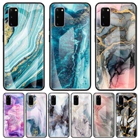 colorfull marble tempered glass phone case for samsung galaxy s20fe s21 s10 plus s10e s9 s8 phone shell note 10 10lite capa bag