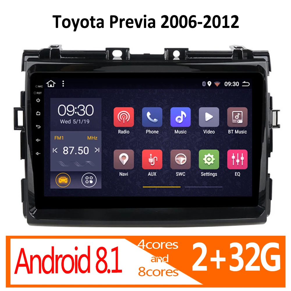 Gar радио для Toyota Previa Android 2G RAM 2006 2007 2008 2009 2010 2011 2012 Авторадио coche аудио Авто Стерео GPS