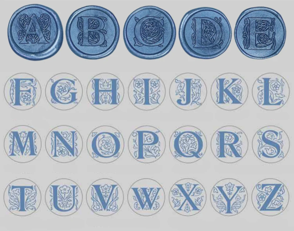 Штамп восковой для изготовления металлических открыток 26 букв | Дом и сад