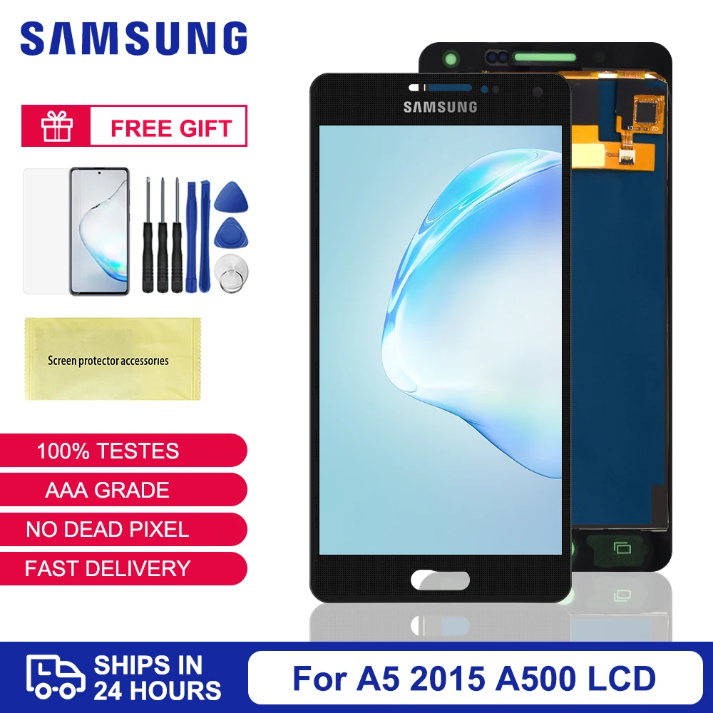 ЖК дисплей A500 для Samsung Galaxy A5 2015 сенсорный экран с цифровым преобразователем в