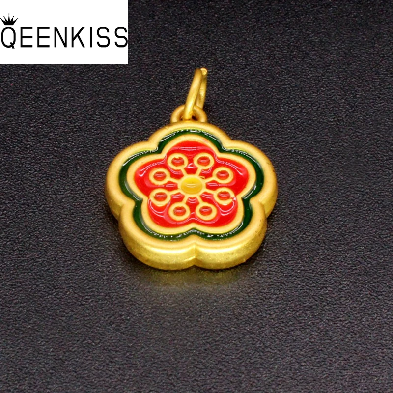 

QEENKISS AC965 Cloisonne Fine DIY Jewelry Making Accessories Findings Fittings Bracelet Necklace Vintage Flower Pendant Charm