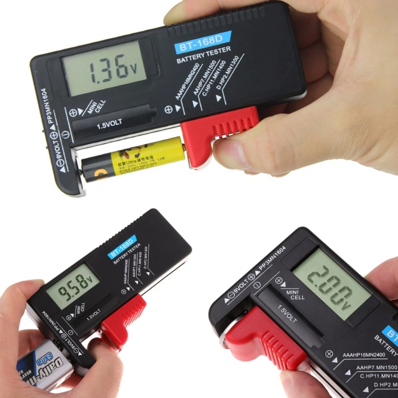 BT168D цифровой тестер емкости батареи lcd для 9V 1 5 V AA AAA ячеек C D N84C | Инструменты