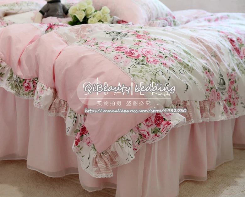 Комплект постельного белья принцессы роскошный романтический с рюшами