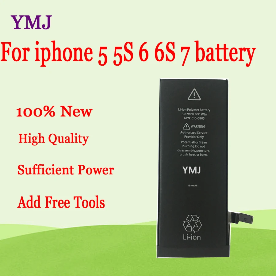 100% Новинка для мобильного телефона Apple 5 5S 6 6S 7 сменная батарея с бесплатными