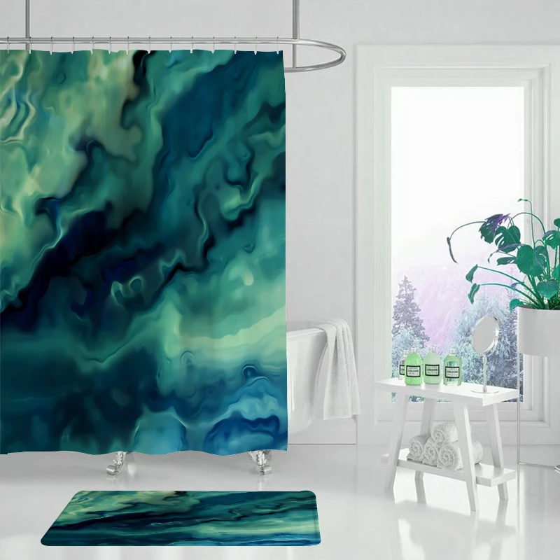 Геометрическая Печать полиэстер волокно занавеска для душа ванная унитаза