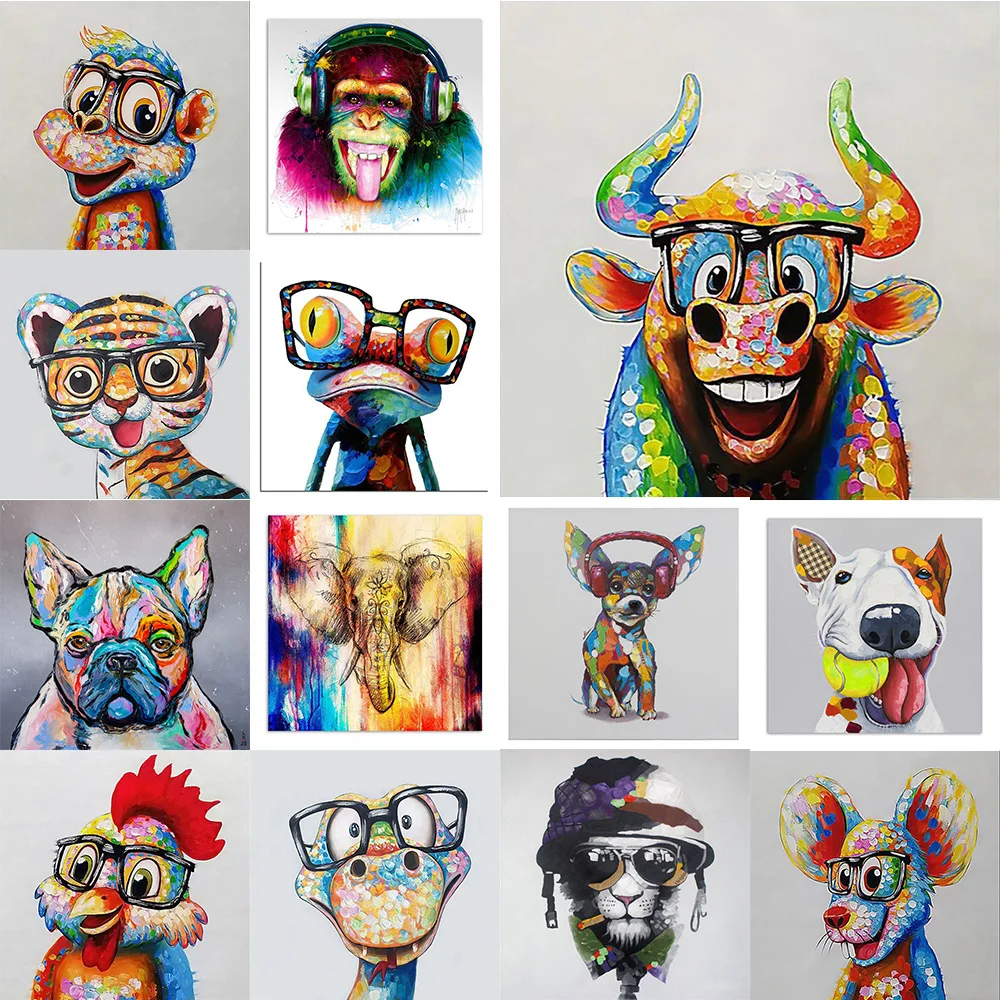 

Cross Stitch DIY 5D Diamond Monkey Painting Home Decor Tiger Picture Embroidery Pattern Animal Wall Art Sticker Full Round Drill