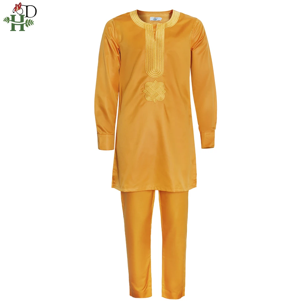 H & D 2021 Новая африканская мужская одежда Agbada наряд кафтан комплект из 3 предметов