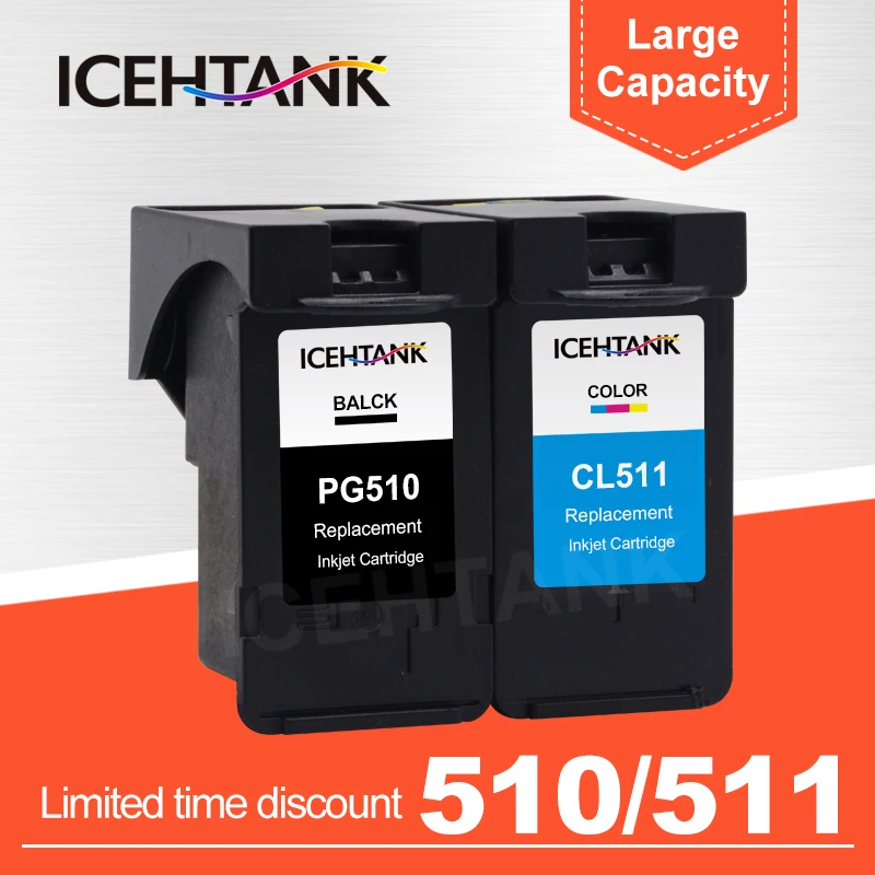 Чернильный картридж ICEHTANK PG510 CL511 для Canon PG 510 PG-510 CL 511 iP 2700 Pixma MP250 MP270 MP280 480 MX320 330 MX340 |