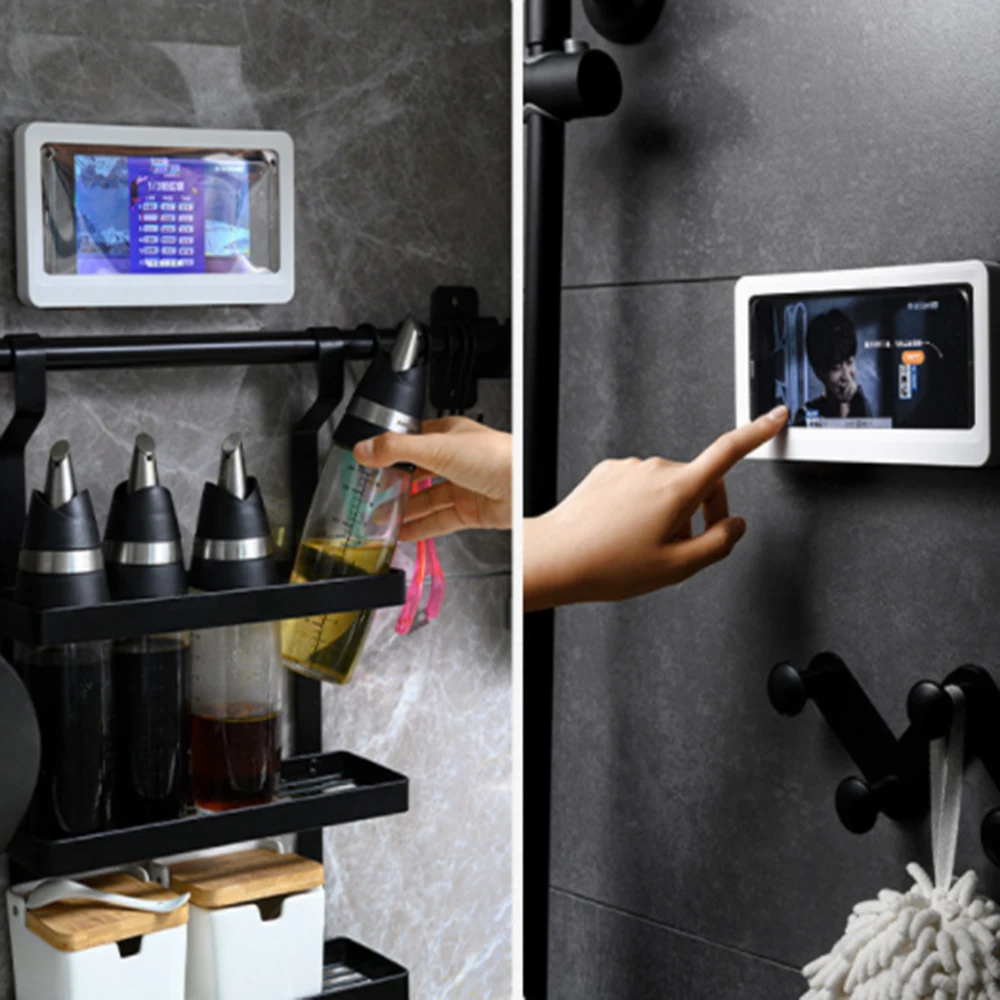 

Universal Waterproof Phone Case Water Proof box Mobile Phone Pouch Wall Mounted Phone Case Holder Bathroom Toilet Phone Storage
