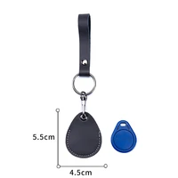 convenient second layer cow leather doorlock access keychain control small key ring tags