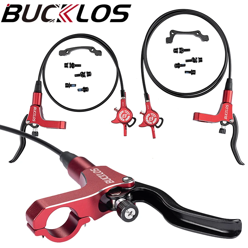 

BUCKLOS MTB Road Bike Hydraulic Disc Brake Calipers Bicycle Front Rear 800/1500mm Oil Pressure Disc Brake Set with 160 Adapter