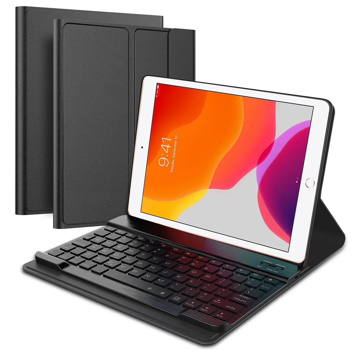 Для iPad 10,2 Чехол 7 цветов с подсветкой Беспроводная Bluetooth клавиатура из искусственной кожи чехол для планшета для iPad 7th Gen 10," Чехол