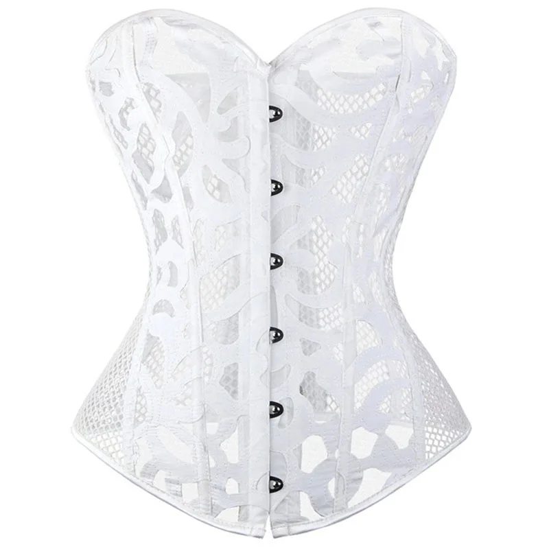 

Bustier Corset Sexy Waist Trainer Lace Mesh Corset Steampunk Women Gothic Clothing Lingeri Modeling Strap Slimming Underbust