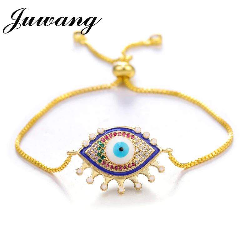 JUWANG Браслеты Женские турецкие браслеты со сглаза женские золотые подвески