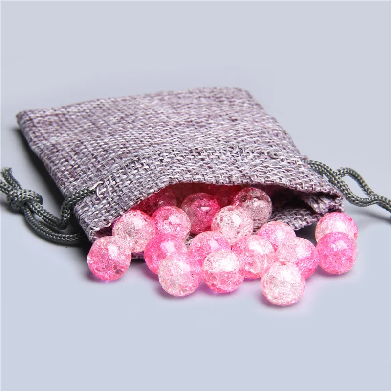 

15" Pink Stone Beads Snow Cracked Crystal Loose Beads For Needlework Jewelry Making 6 8 10 12mm Diy Bracelet Accessory wholesale