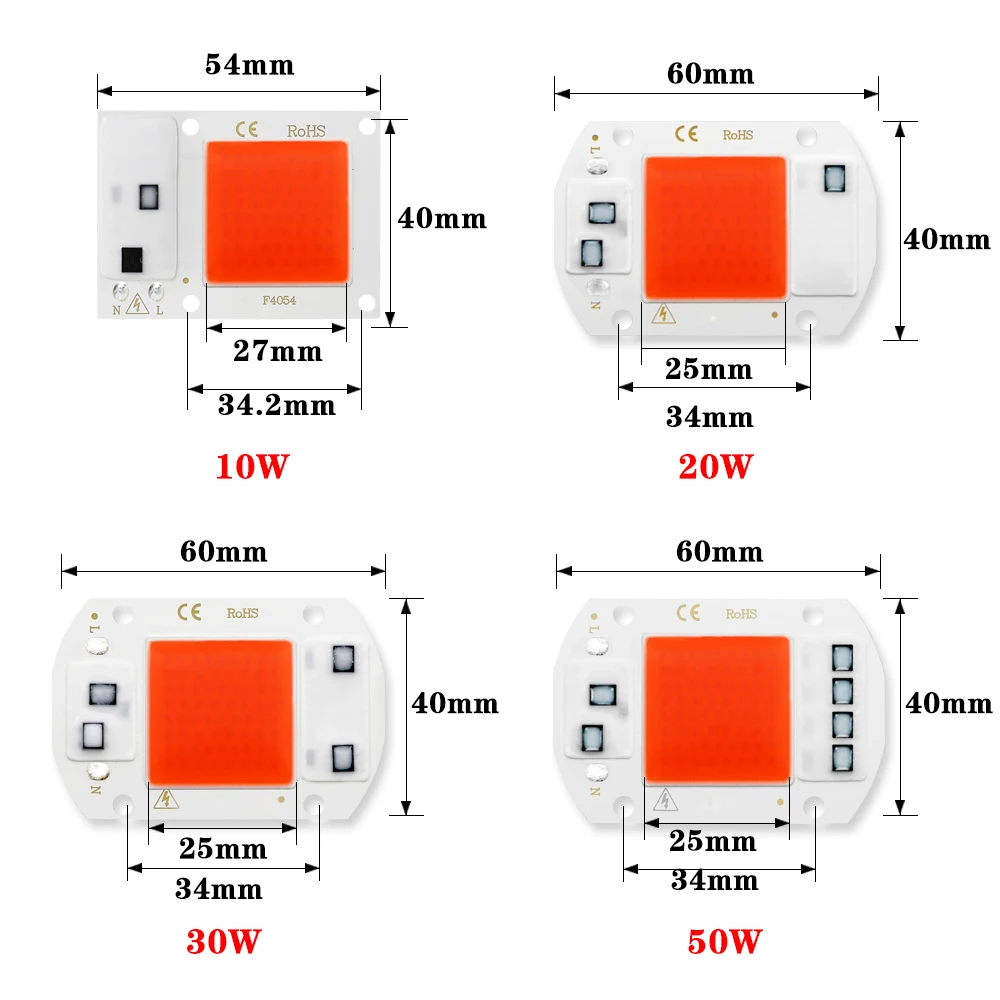 COB светодиодная лампа фитолампа полный спектр выращивания растений шт./лот В