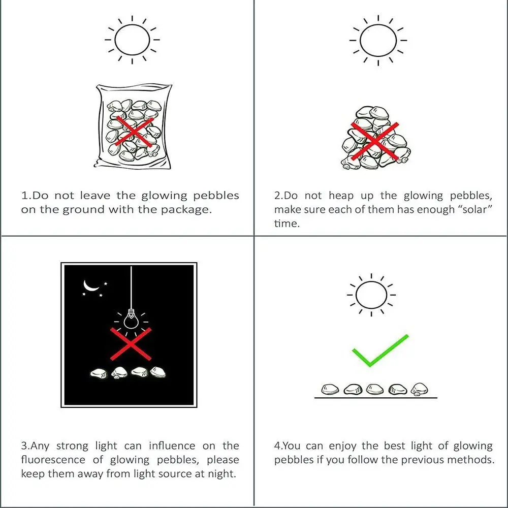 

25/50/100pcs Glow in the Dark Garden Pebbles Rocks for Walkways Path Patio Lawn Garden Yard Aquarium Decor Luminous Stones