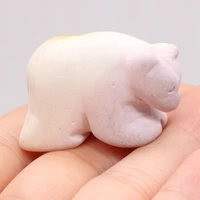 natural stone mini decoration bear shaped artificial ornament lucky gift bed room garden office desk mini ornaments
