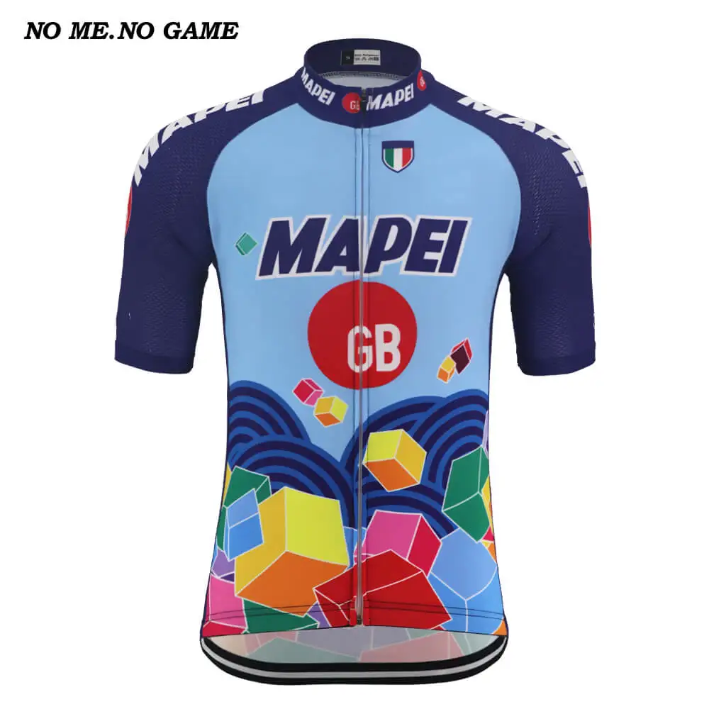 Классическая профессиональная веломайка в стиле ретро мужские синие топы