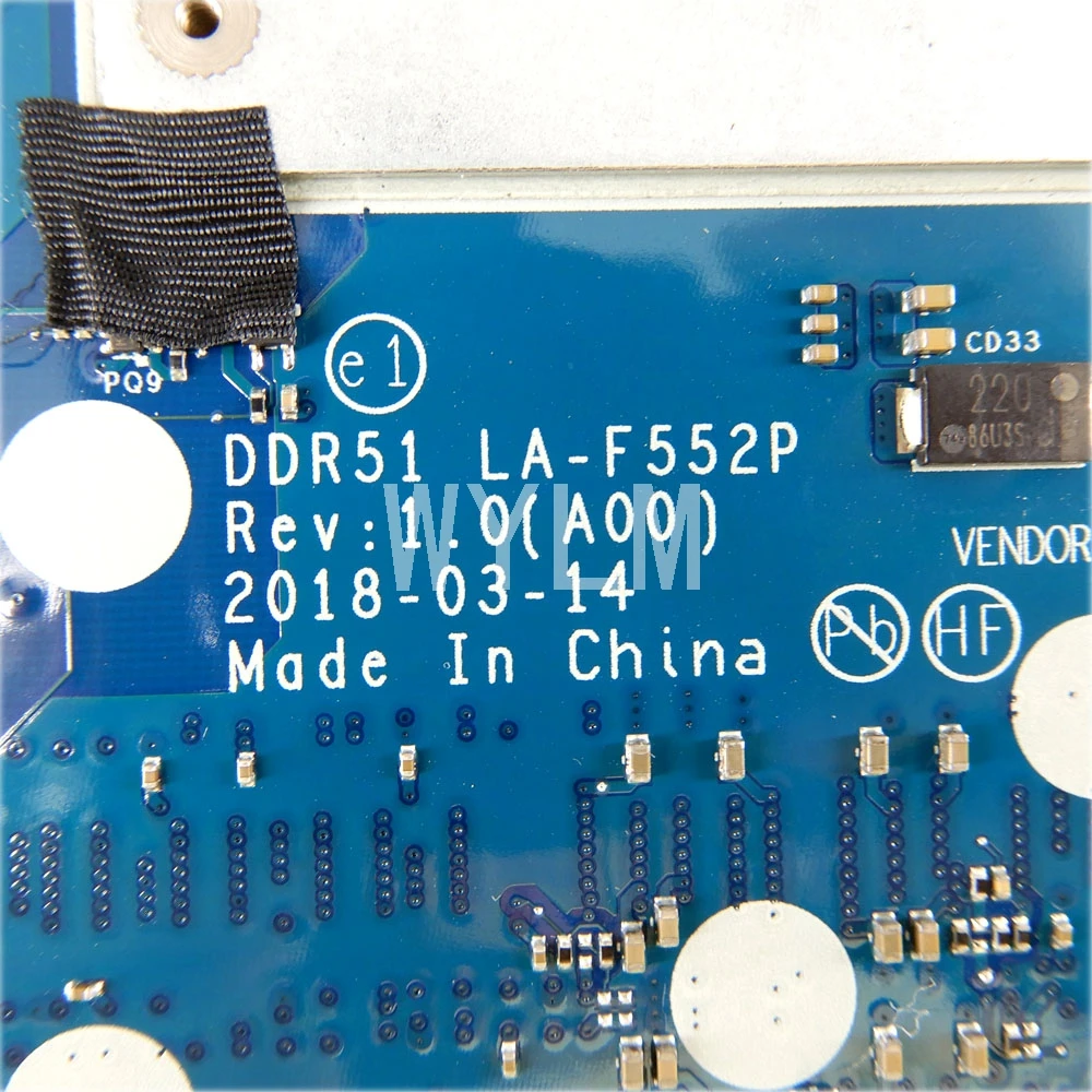 Материнская плата 0JT6T7 DDR51 LA-F552P i9-8950 HK CPU N17E-G3-A1 для ноутбука DELL ALIENWARE 15 R4 100%