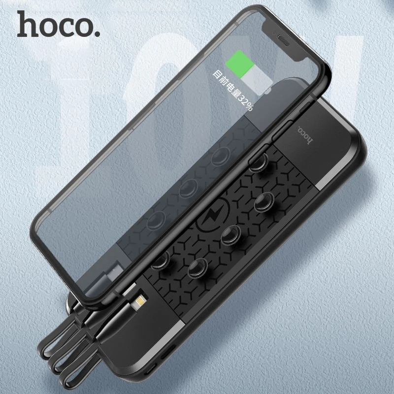 

Внешний аккумулятор HOCO, 10000мАч, беспроводная зарядка, поддержка быстрой зарядки PD 18W и QC 3.0, подойдёт для iPhone X/XS/XS Max/XR/11/12/12 Pro