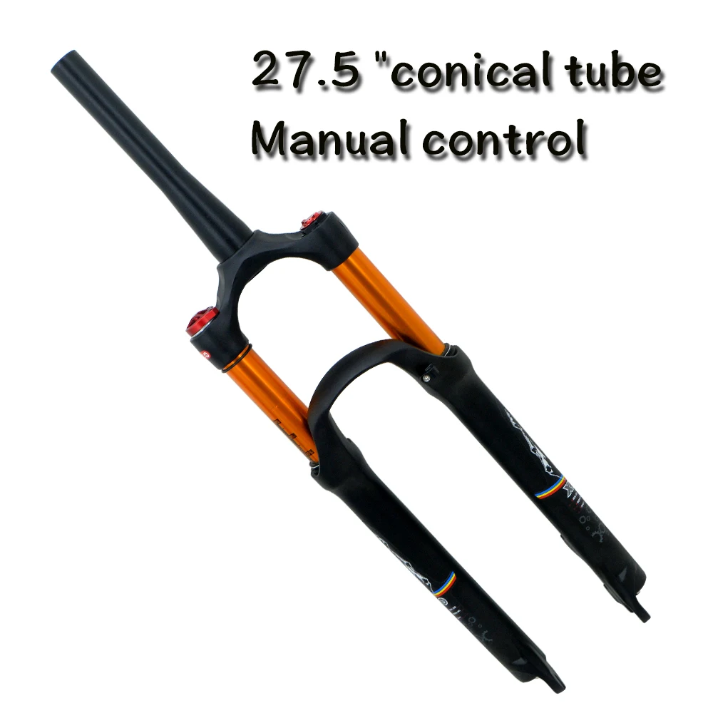 27.5 conical hands LMFCS MTB магниевого сплава велосипед вилка Supension Air 26/27. 32 RL100mm передняя вилка подходит для 5/29 дюймового горного велосипеда conica - Цвет: 27.5 conical hands