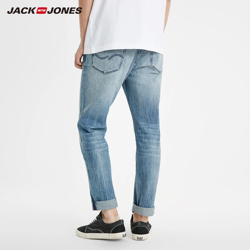 Мужские облегающие джинсы JackJones потертые рваные в 219132565 стиле|Мужские джинсы| |