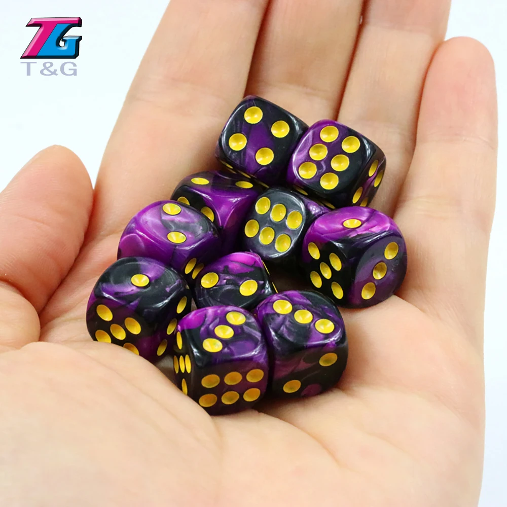 Оптовая продажа 100 шт 12 мм D6 игральные кости играя в Матрицу стандартная точка как