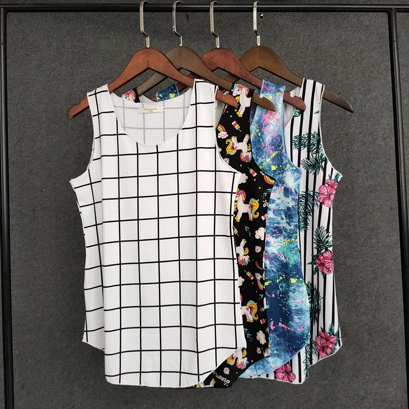 Майка женская в стиле Харадзюку топ с мультяшным рисунком винтажная приталенная