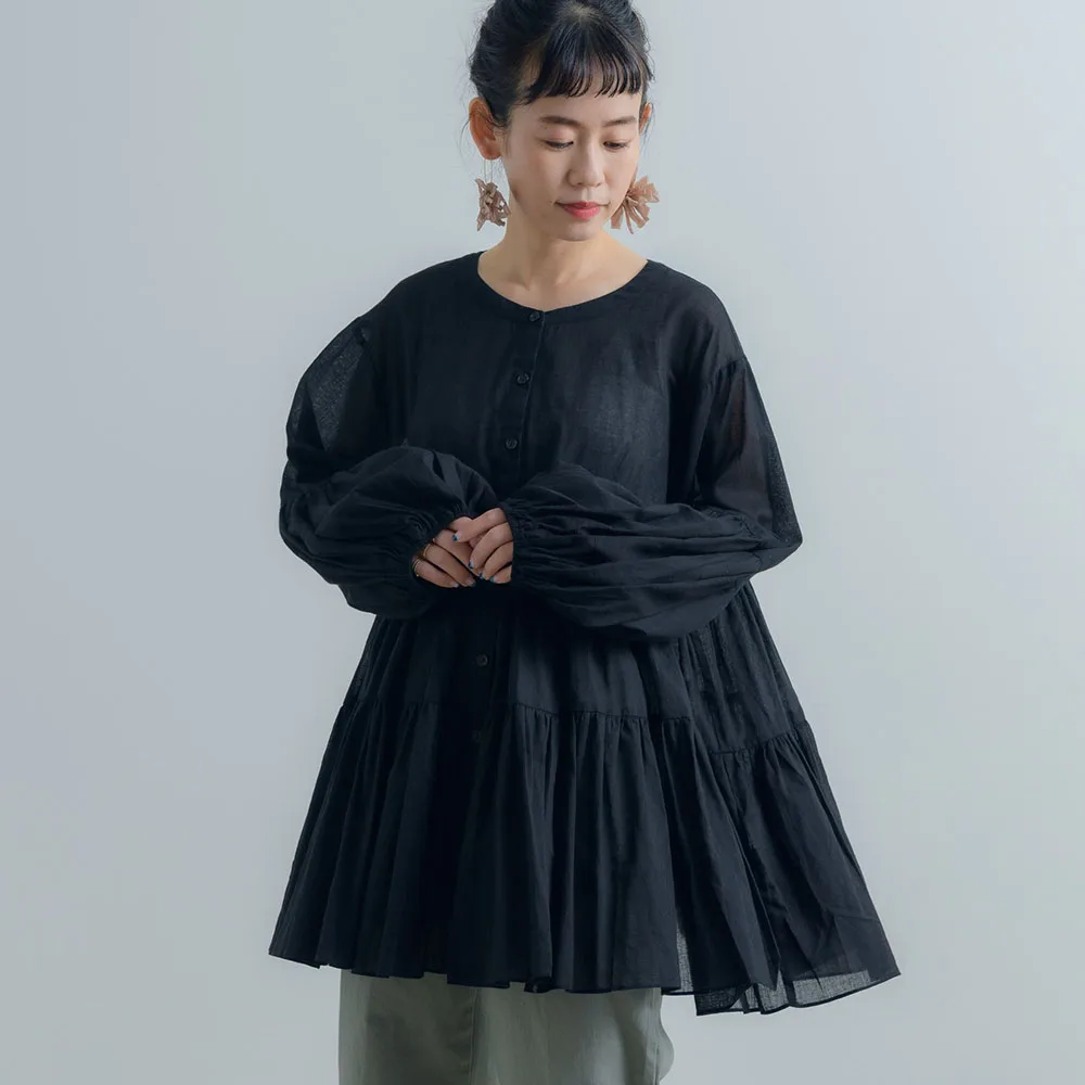 

Japan Chiffion Women Blouse Boho Lantern Sleeve 2020 Autumn Spring Casual Ruffles Shirts Loose Fashion Korea Tops Lady Travel