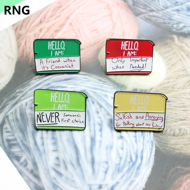 RNG цветная note log hello best friend поздравительная металлическая брошь с эмалью важная