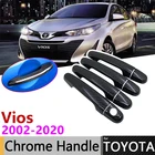 Черная крышка из углеродного волокна для наружной дверной ручки для Toyota Vios XP150 2002 2003 2004 2005  2020, аксессуары, наклейки, хромированная отделка
