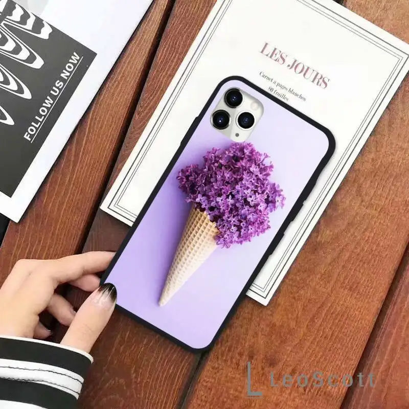 

Purple Watercolor flower Dandelion Lotus Lavender Phone Case for iPhone 11 12 pro XS MAX 8 7 6 6S Plus X 5S SE 2020 XR