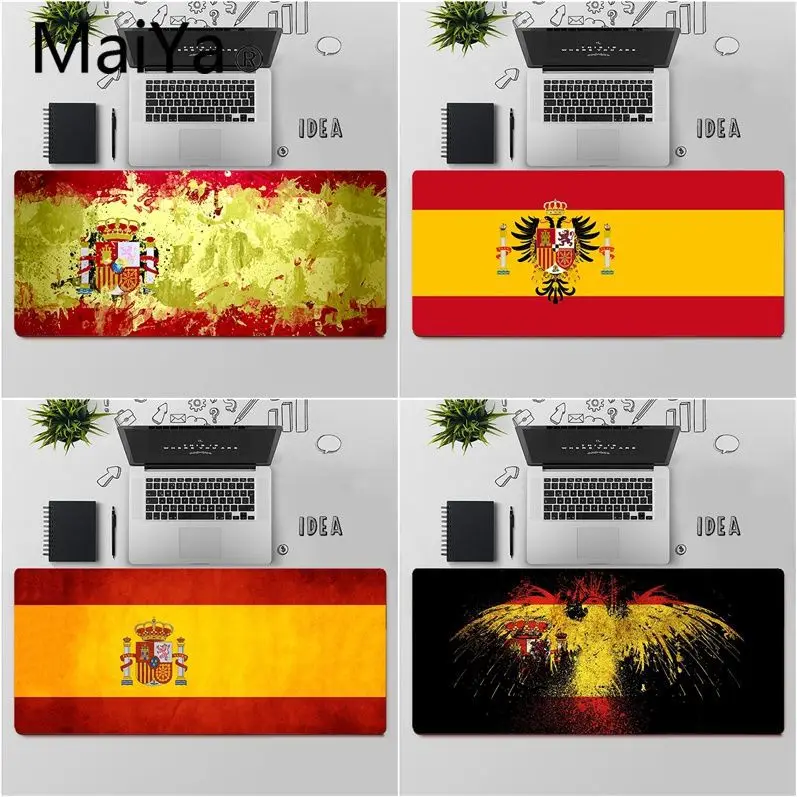 Высококачественный красивый коврик Maiya с испанским флагом для мышек в стиле
