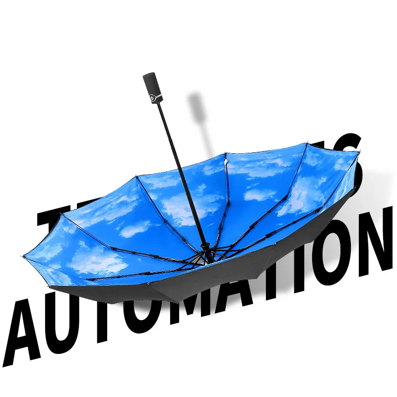 Двухслойный большой зонт для дождливой погоды женщин 3 складывающихся 10 ребер